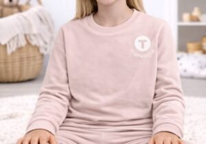 Pijama en algodón térmico, color rosa claro. Calidad premium.