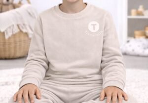 Pijama de algodón térmico, color Beige. Calidad premium.